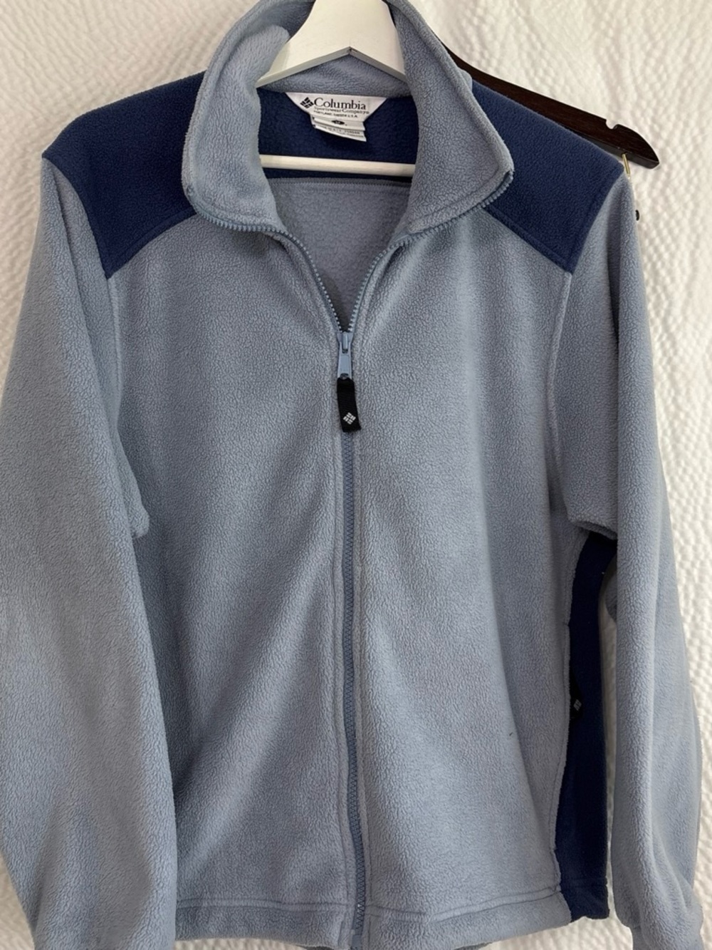 Columbia Light Blue and Navy Full-Zip Fleece Jacket